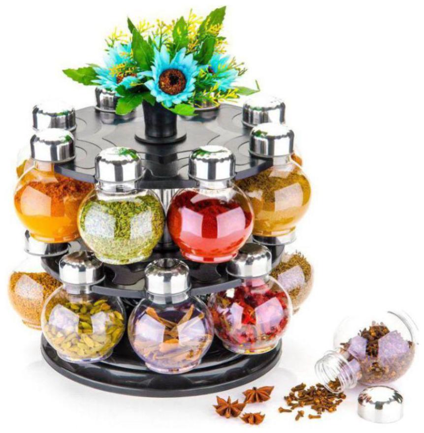 360 deg Revolving Spice Storage Masala Storage Masala Box Spice Box Masala Rack Spice Rack Spice Jar Spice Container Masala Container Spice Set Kitchen Rack Condiment Set Of 16(Black)
360 deg Revolving Spice Storage Masala Storage Masala Box Spice Box Masala Rack Spice Rack Spice Jar Spice Container Masala Container Spice Set Kitchen Rack Condiment Set Of 16(Black)