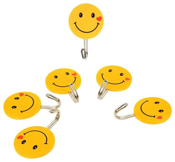 6 pcs Self Adhesive Multipurpose Smiley Wall Door Holder Bathroom Hanger Hooks (Color-Yellow)
6 pcs Self Adhesive Multipurpose Smiley Wall Door Holder Bathroom Hanger Hooks (Color-Yellow)