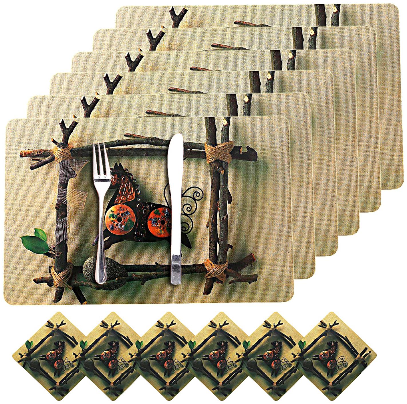A H Enterprises Design Set Of 6 Piece Dining Table Placemat Table Mats Set With Tea Coasters - Brown Color
A H Enterprises Design Set Of 6 Piece Dining Table Placemat Table Mats Set With Tea Coasters - Brown Color