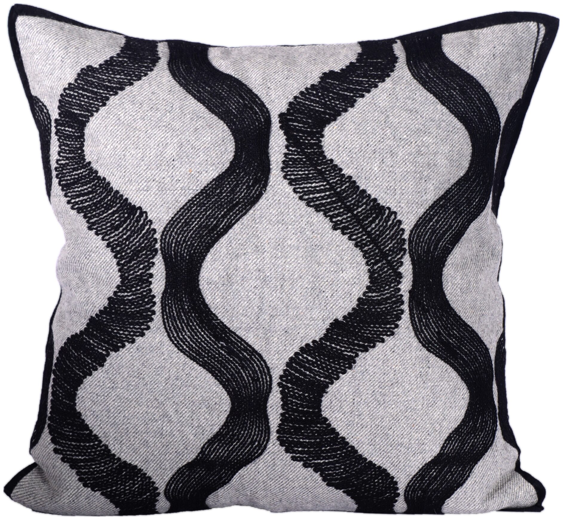 AJS Living 100 Export Quality A Full Cushion with Cover Attached Black and Grey Abstract Threadwork Cushion
AJS Living 100 Export Quality A Full Cushion with Cover Attached Black and Grey Abstract Threadwork Cushion
