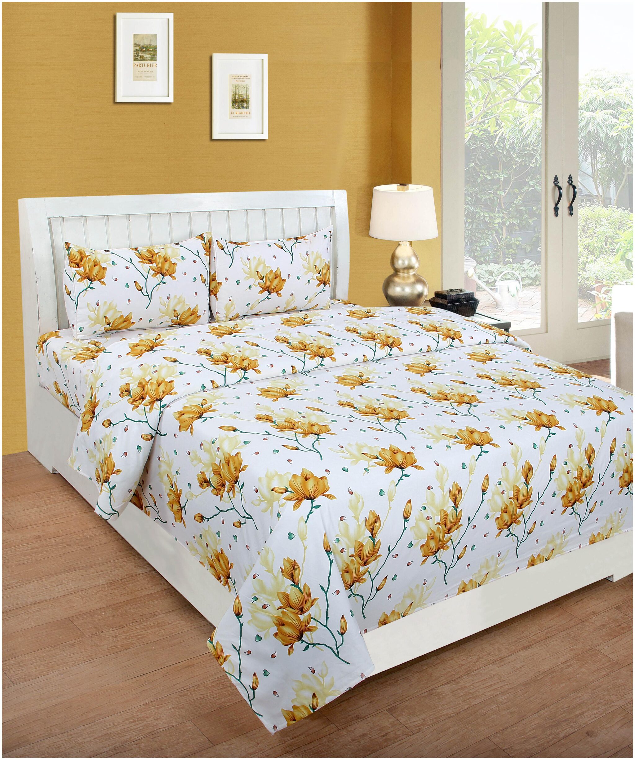 Akin Microfiber Floral Double Size Bedsheet 160 TC ( 1 Bedsheet With 2 Pillow Covers White Yellow )
Akin Microfiber Floral Double Size Bedsheet 160 TC ( 1 Bedsheet With 2 Pillow Covers White Yellow )