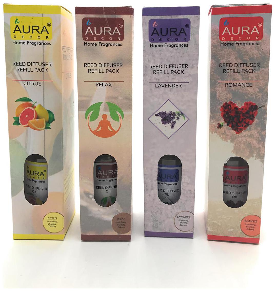 AuraDecor Reed Diffuser Refill Pack includes 100 ml Reed Diffuser Oil 10 new Reed Sticks (Lavender Relax Romance Citrus) - Pack of 4
AuraDecor Reed Diffuser Refill Pack includes 100 ml Reed Diffuser Oil 10 new Reed Sticks (Lavender Relax Romance Citrus) - Pack of 4