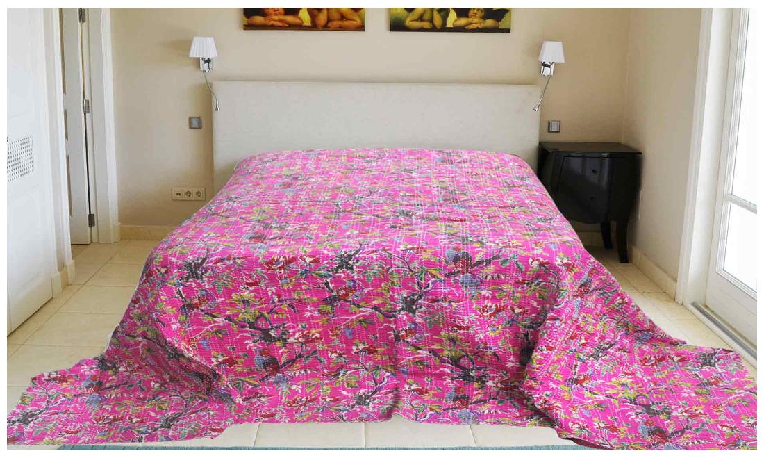 Bedcover Printed kantha