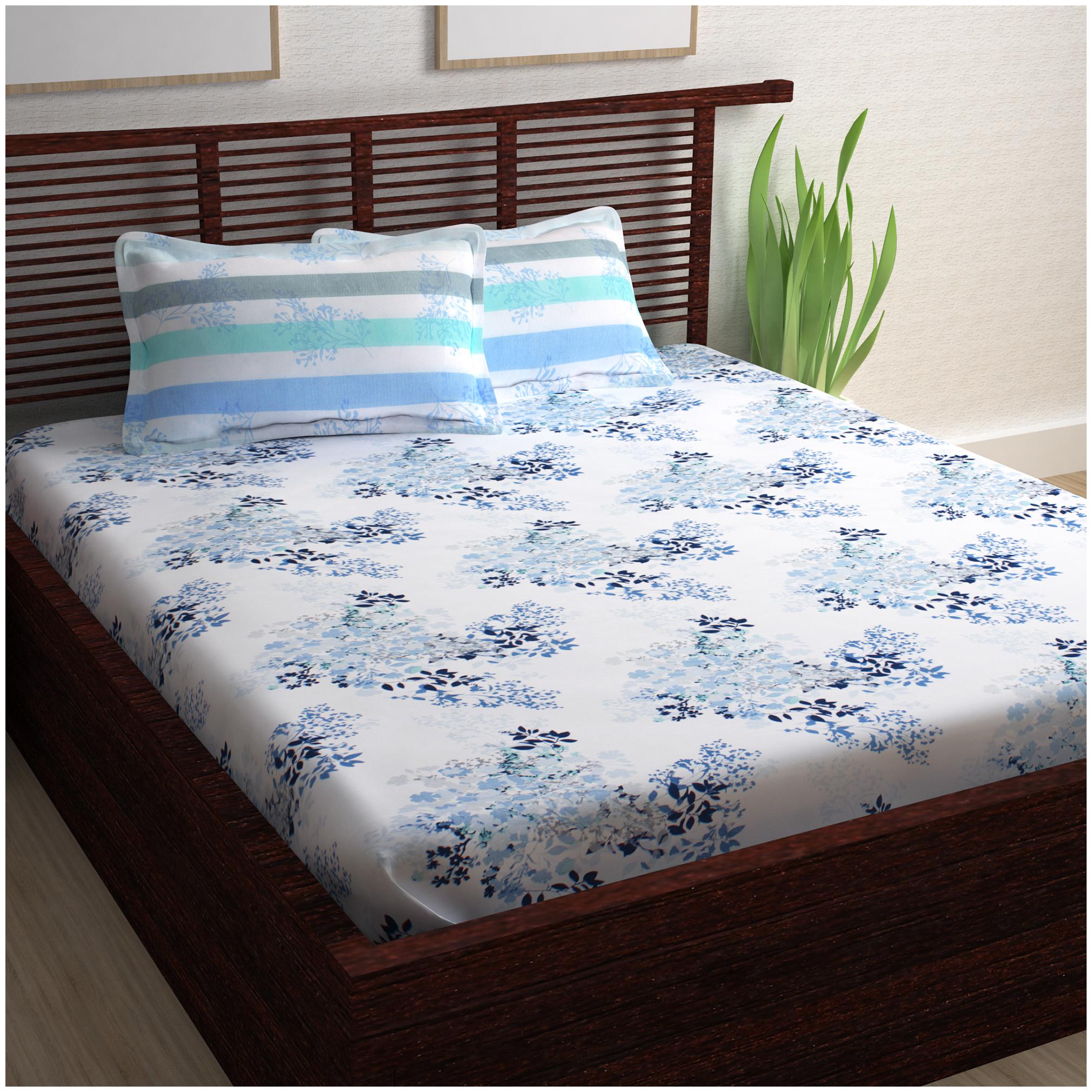 Bedspun Cotton Floral Double Size Bedsheet 120 TC ( 1 Bedsheet With 2 Pillow Covers Blue )
Bedspun Cotton Floral Double Size Bedsheet 120 TC ( 1 Bedsheet With 2 Pillow Covers Blue )