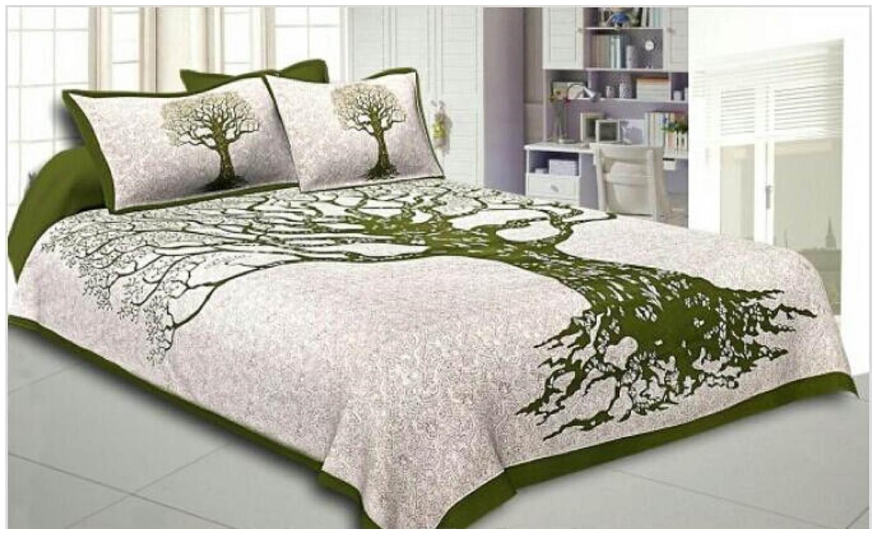 Byloom Cotton Abstract Double Size Bedsheet 110 TC ( 1 Bedsheet With 2 Pillow Covers Green )
Byloom Cotton Abstract Double Size Bedsheet 110 TC ( 1 Bedsheet With 2 Pillow Covers Green )