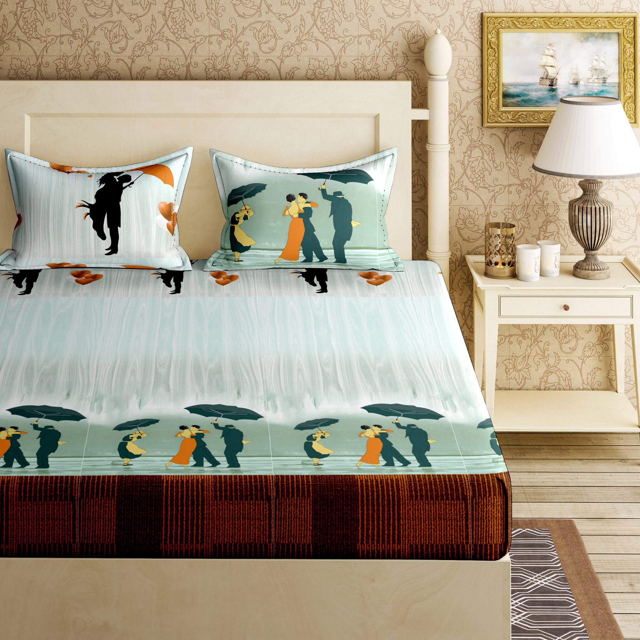 Bella Casa Cotton Printed King Size Bedsheet 144 TC ( 1 Bedsheet With 2 Pillow Covers Blue )
Bella Casa Cotton Printed King Size Bedsheet 144 TC ( 1 Bedsheet With 2 Pillow Covers Blue )