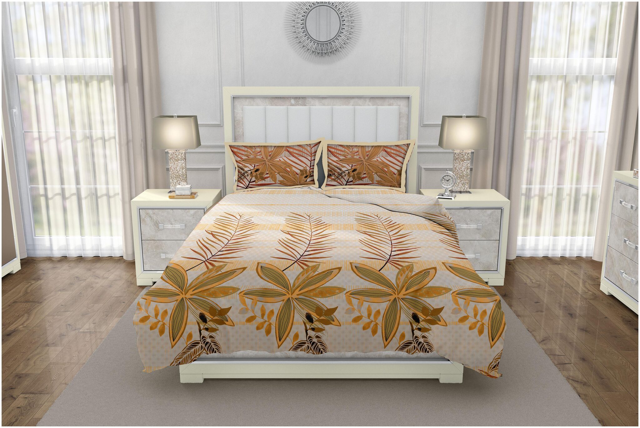Bella Casa Cotton Floral King Size Bedsheet 350 TC ( 1 Bedsheet With 2 Pillow Covers Beige )
Bella Casa Cotton Floral King Size Bedsheet 350 TC ( 1 Bedsheet With 2 Pillow Covers Beige )