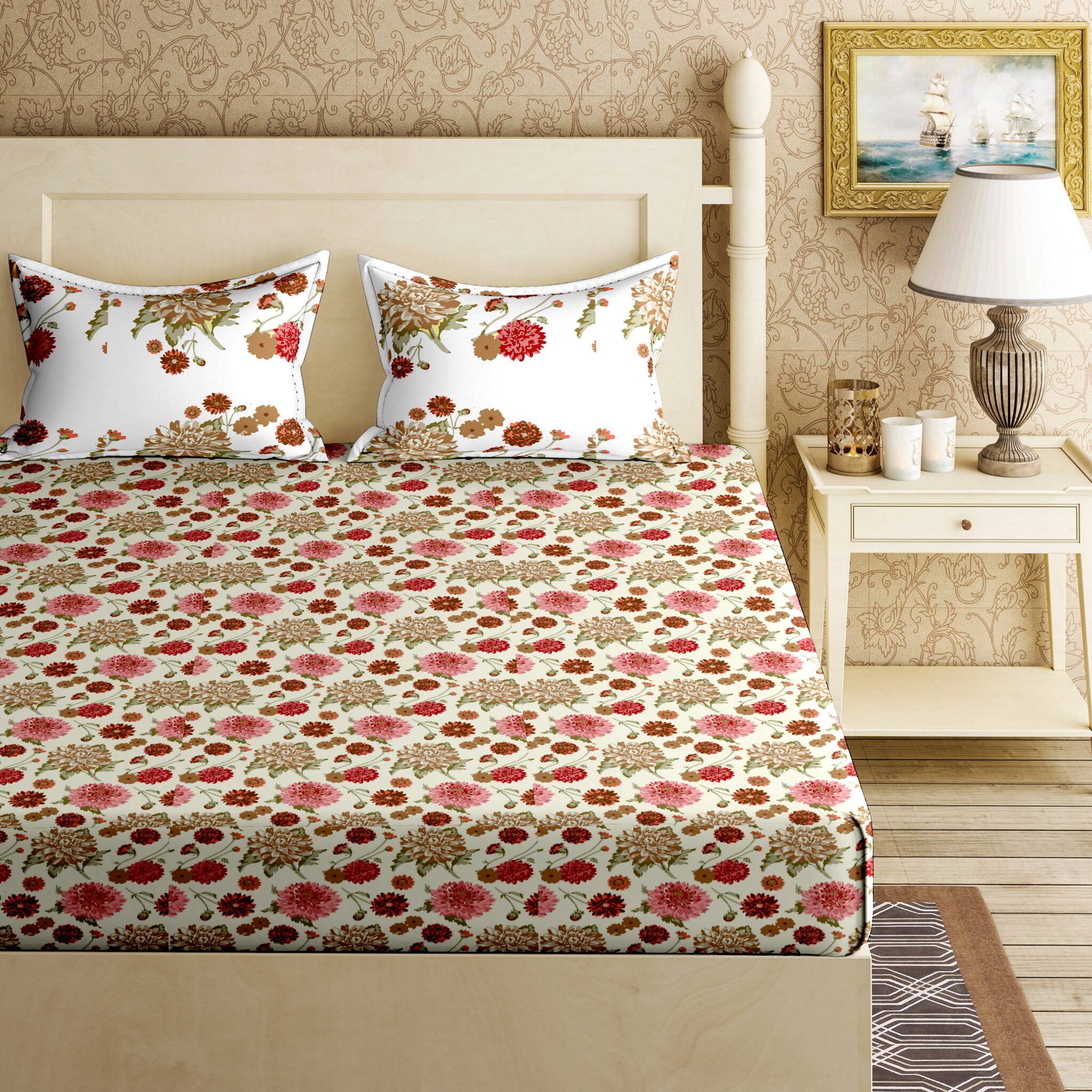 Bella Casa Cotton Printed King Size Bedsheet 144 TC ( 1 Bedsheet With 2 Pillow Covers Multi )
Bella Casa Cotton Printed King Size Bedsheet 144 TC ( 1 Bedsheet With 2 Pillow Covers Multi )