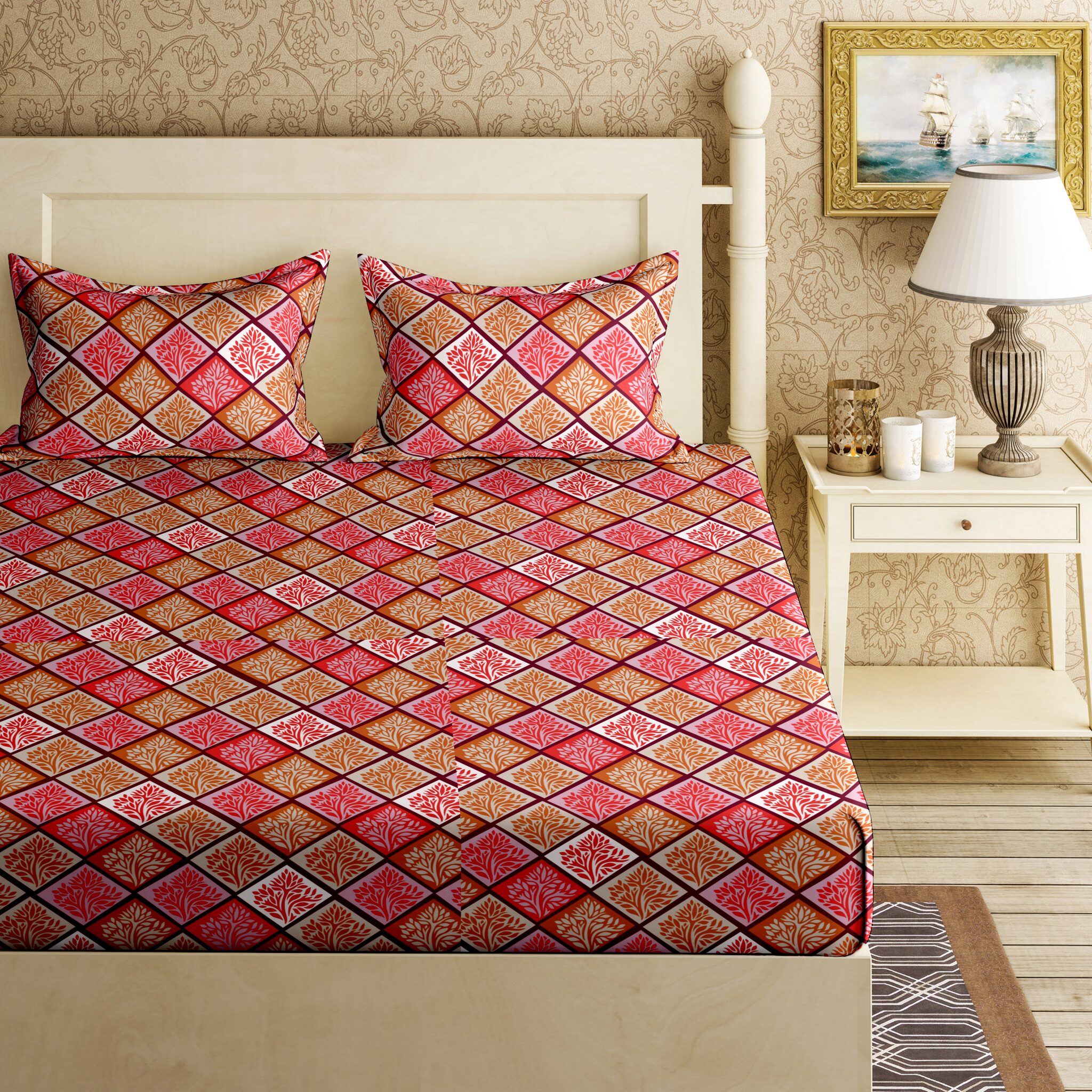 Bella Casa Cotton Printed King Size Bedsheet 120 TC ( 1 Bedsheet With 2 Pillow Covers Multi )
Bella Casa Cotton Printed King Size Bedsheet 120 TC ( 1 Bedsheet With 2 Pillow Covers Multi )