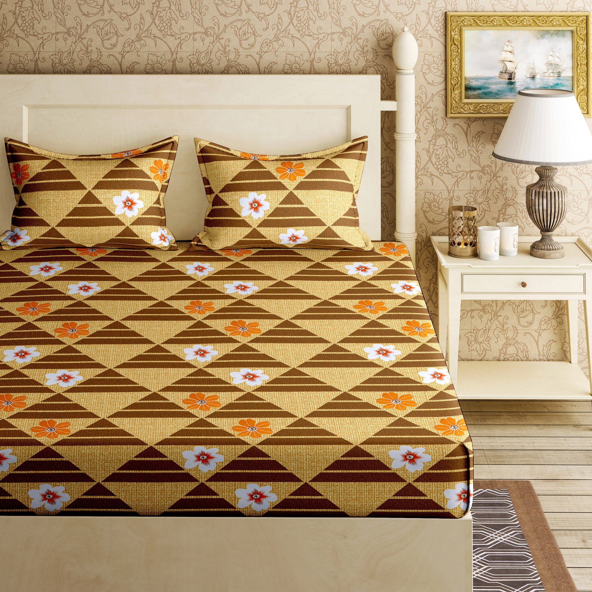 Bella Casa Cotton Printed King Size Bedsheet 120 TC ( 1 Bedsheet With 2 Pillow Covers Yellow )
Bella Casa Cotton Printed King Size Bedsheet 120 TC ( 1 Bedsheet With 2 Pillow Covers Yellow )