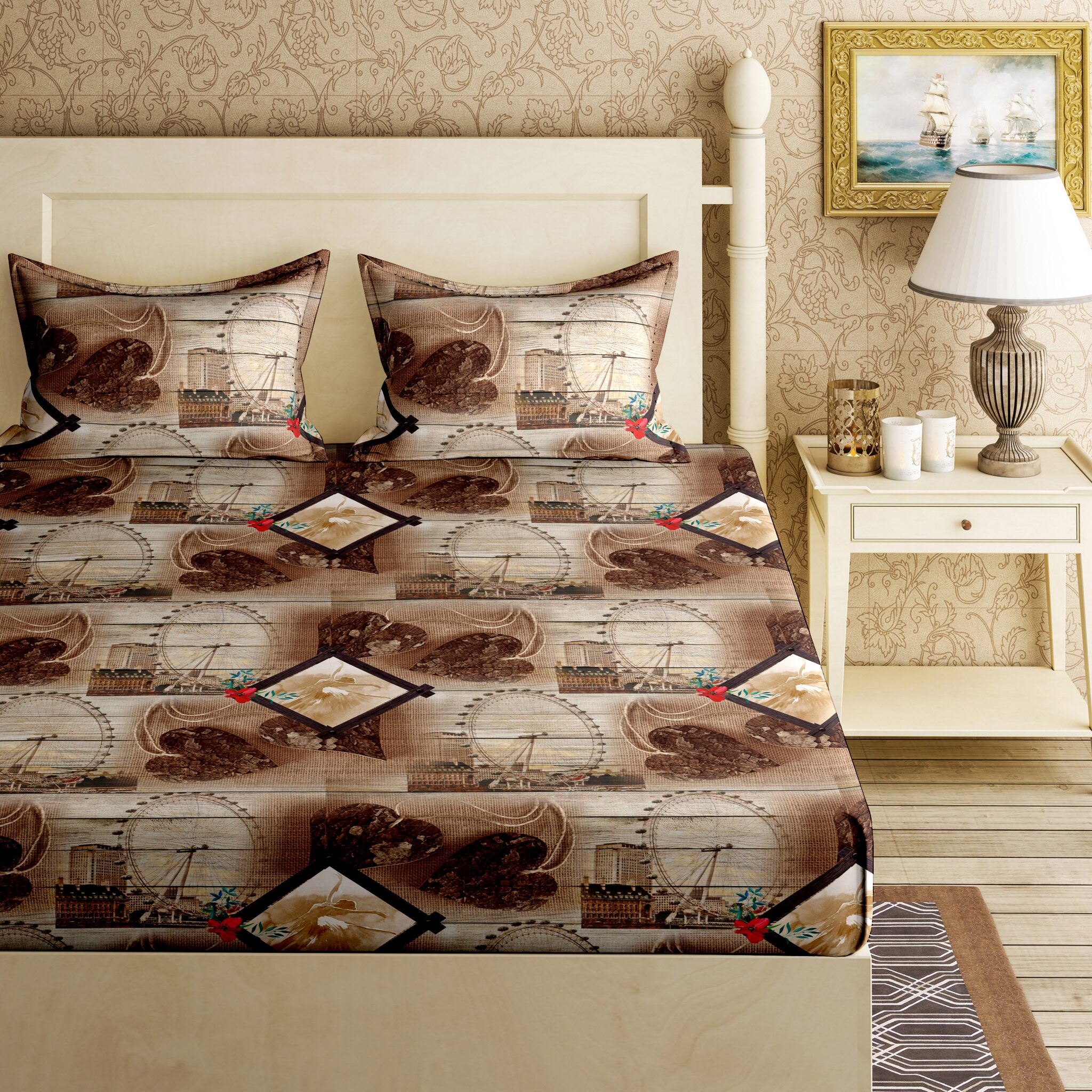 Bella Casa Cotton Printed King Size Bedsheet 144 TC ( 1 Bedsheet With 2 Pillow Covers Brown )
Bella Casa Cotton Printed King Size Bedsheet 144 TC ( 1 Bedsheet With 2 Pillow Covers Brown )