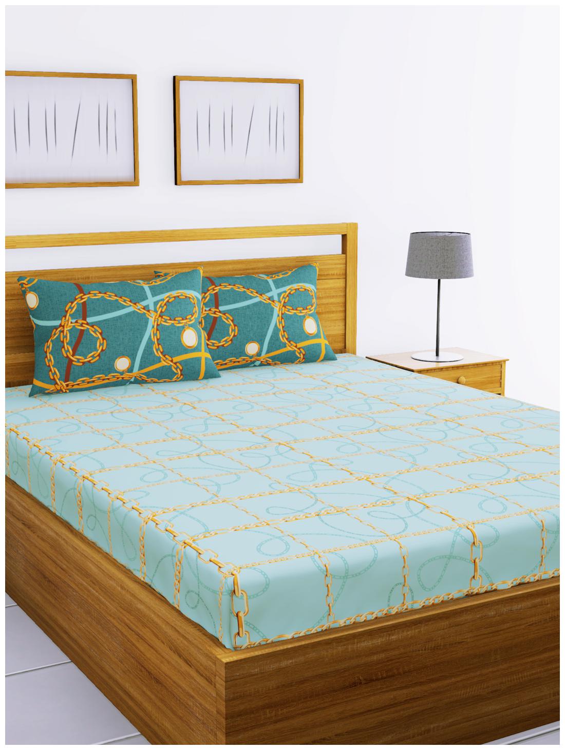 BIANCA Cotton Printed Double Size Bedsheet 144 TC ( 1 Bedsheet With 2 Pillow Covers Blue )
BIANCA Cotton Printed Double Size Bedsheet 144 TC ( 1 Bedsheet With 2 Pillow Covers Blue )