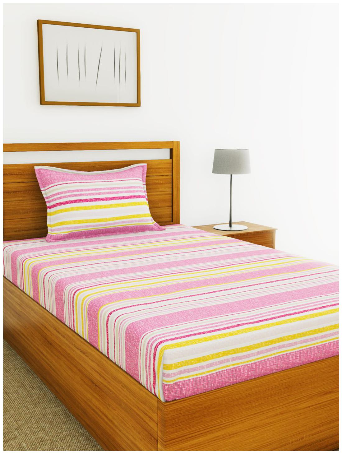 BIANCA Cotton Striped King Size Bedsheet 110 TC ( 1 Bedsheet With 1 Pillow Covers Pink )
BIANCA Cotton Striped King Size Bedsheet 110 TC ( 1 Bedsheet With 1 Pillow Covers Pink )