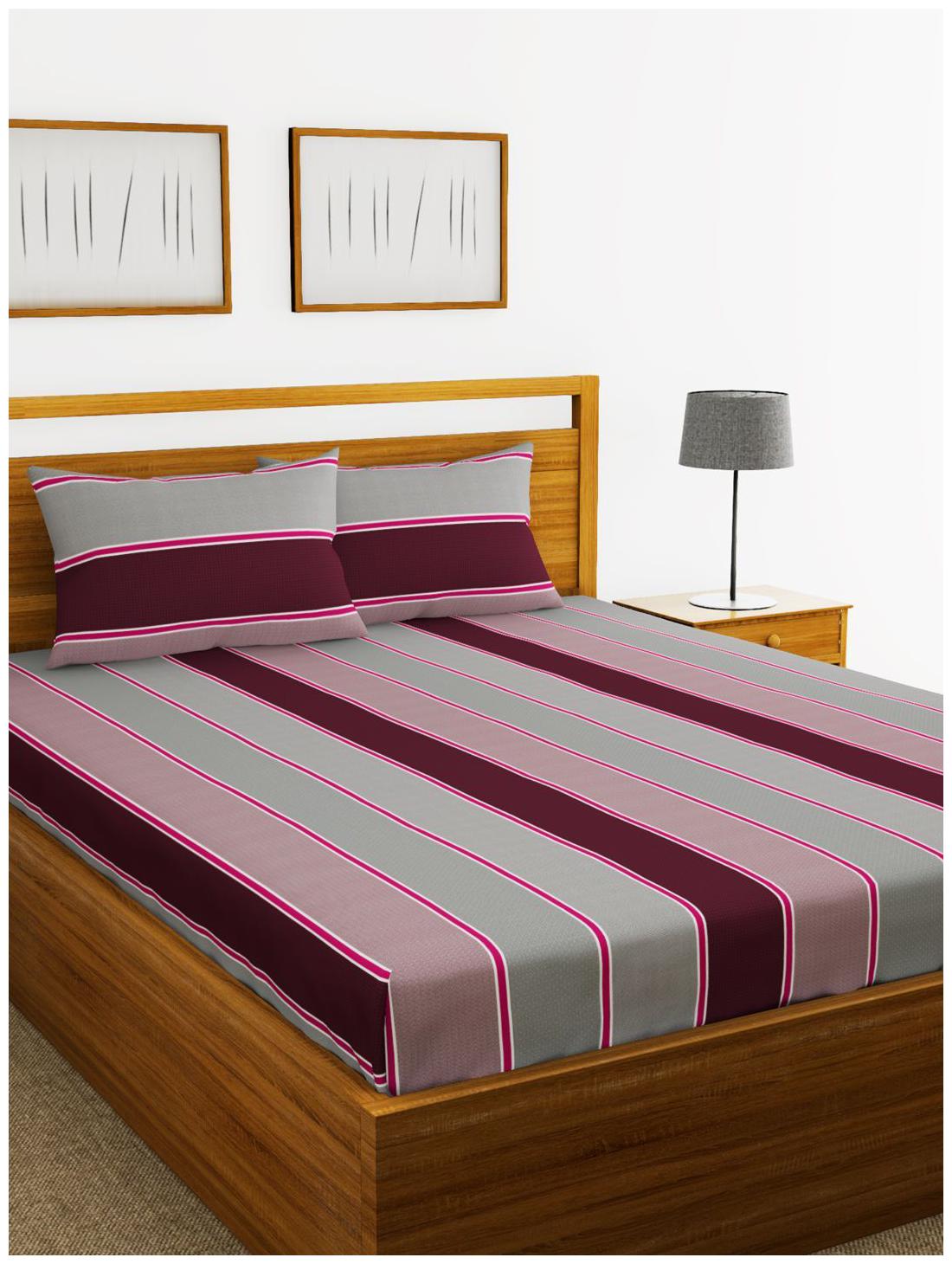 BIANCA Cotton Striped King Size Bedsheet 110 TC ( 1 Bedsheet With 2 Pillow Covers Grey )
BIANCA Cotton Striped King Size Bedsheet 110 TC ( 1 Bedsheet With 2 Pillow Covers Grey )