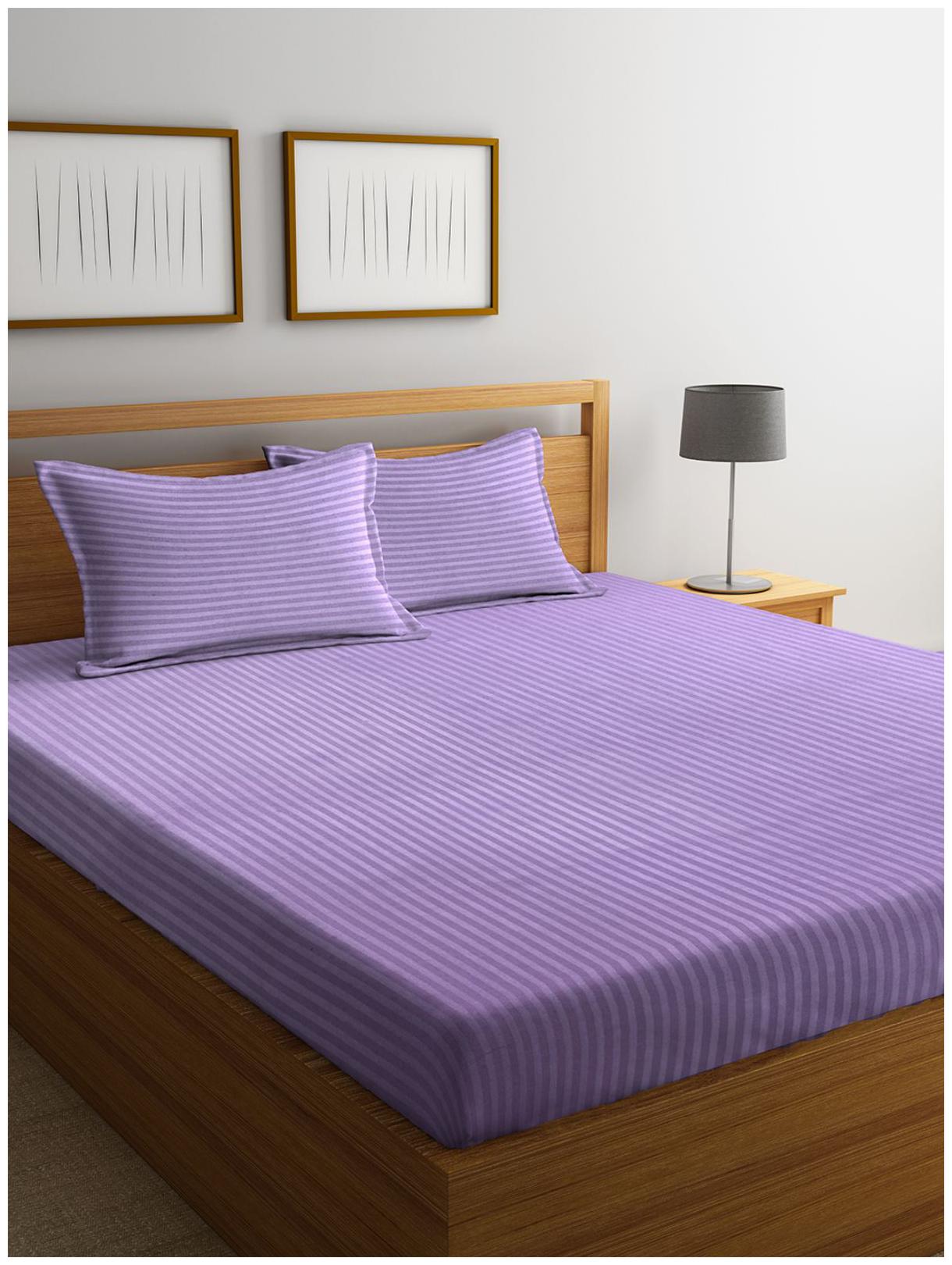 BIANCA Cotton Striped King Size Bedsheet 144 TC ( 1 Bedsheet With 2 Pillow Covers Purple )
BIANCA Cotton Striped King Size Bedsheet 144 TC ( 1 Bedsheet With 2 Pillow Covers Purple )