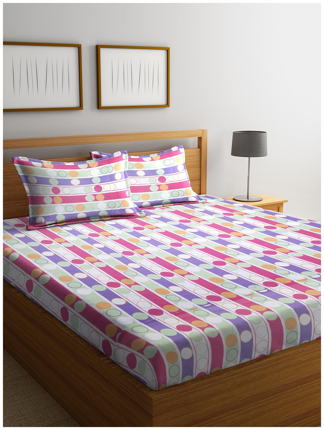 Bombay Dyeing Cotton Geometric Double Size Bedsheet 104 TC ( 1 Bedsheet With 2 Pillow Covers Pink )
Bombay Dyeing Cotton Geometric Double Size Bedsheet 104 TC ( 1 Bedsheet With 2 Pillow Covers Pink )