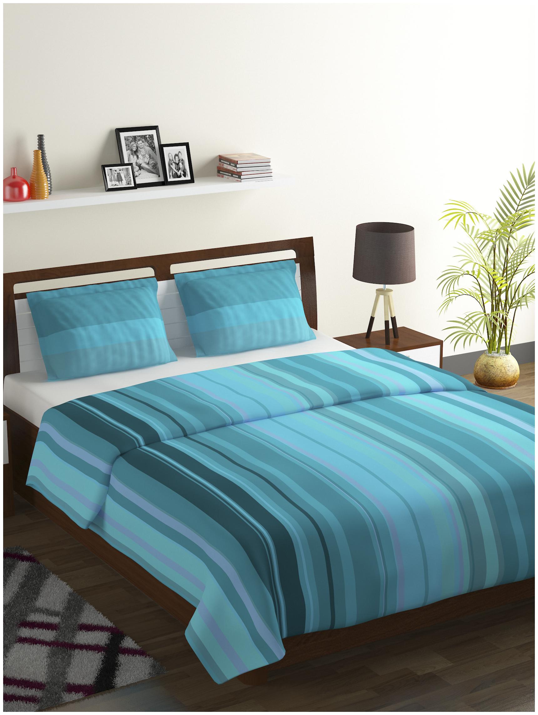 Bombay Dyeing Cotton Striped Double Size Bedsheet 104 TC ( 1 Bedsheet With 2 Pillow Covers Blue )
Bombay Dyeing Cotton Striped Double Size Bedsheet 104 TC ( 1 Bedsheet With 2 Pillow Covers Blue )