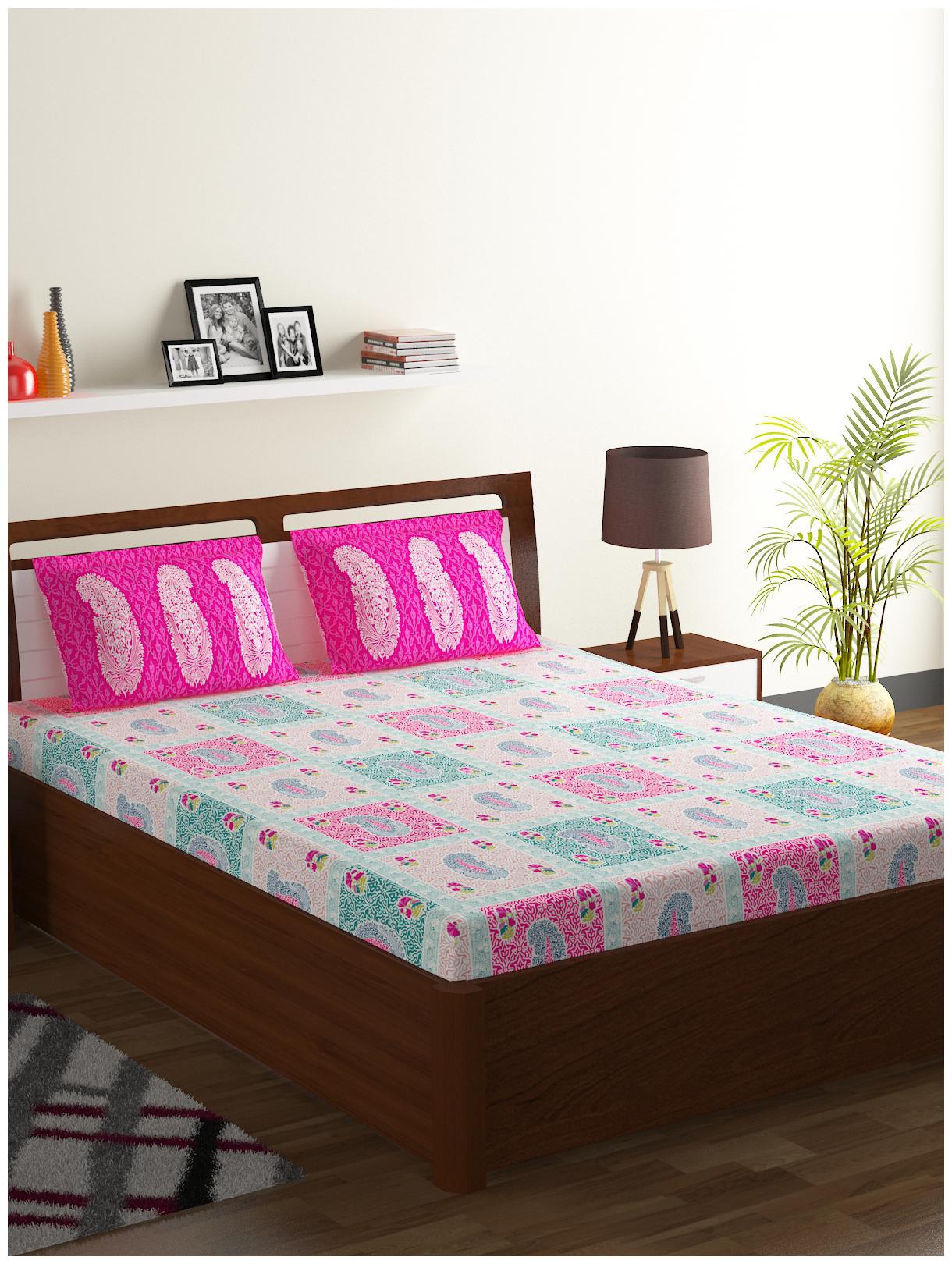 Bombay Dyeing Cotton Abstract Double Size Bedsheet 104 TC ( 1 Bedsheet With 2 Pillow Covers Pink )
Bombay Dyeing Cotton Abstract Double Size Bedsheet 104 TC ( 1 Bedsheet With 2 Pillow Covers Pink )