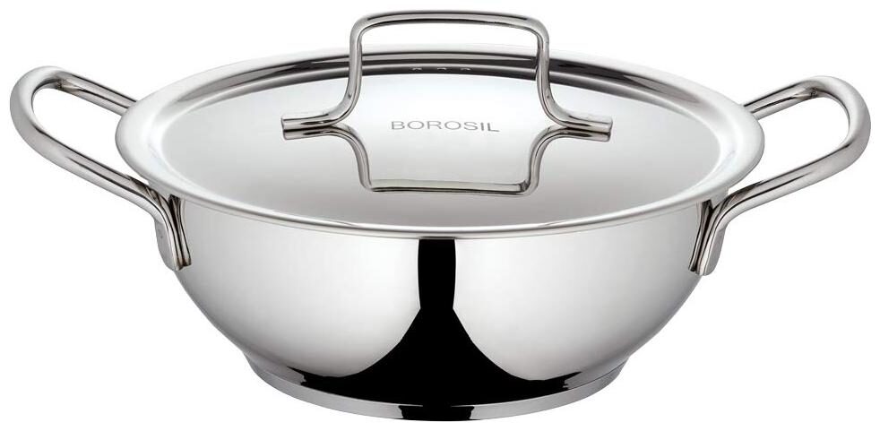 Borosil - Stainless Steel Deep Kadhai with Lid Impact Bonded Tri-Ply Bottom 2 3 L Silver
Borosil - Stainless Steel Deep Kadhai with Lid Impact Bonded Tri-Ply Bottom 2 3 L Silver