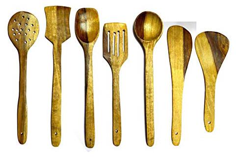 BuyCrafts Wooden Serving and Cooking Spoons Wood Brown Spoons Kitchen Utensil Set of 7
BuyCrafts Wooden Serving and Cooking Spoons Wood Brown Spoons Kitchen Utensil Set of 7