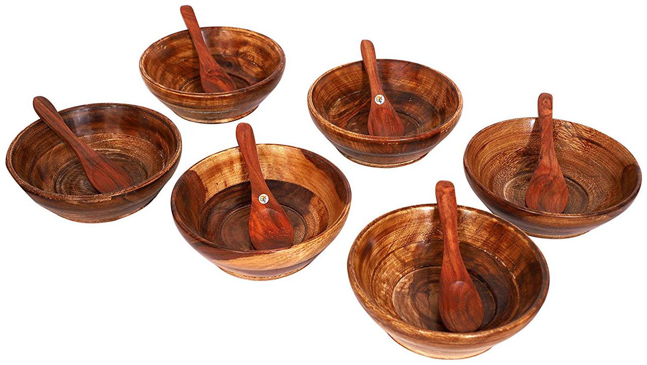 BuyCrafts Wooden Serving Bowl for Salad Snacks Decorated Tableware Bowls with spoon
BuyCrafts Wooden Serving Bowl for Salad Snacks Decorated Tableware Bowls with spoon
