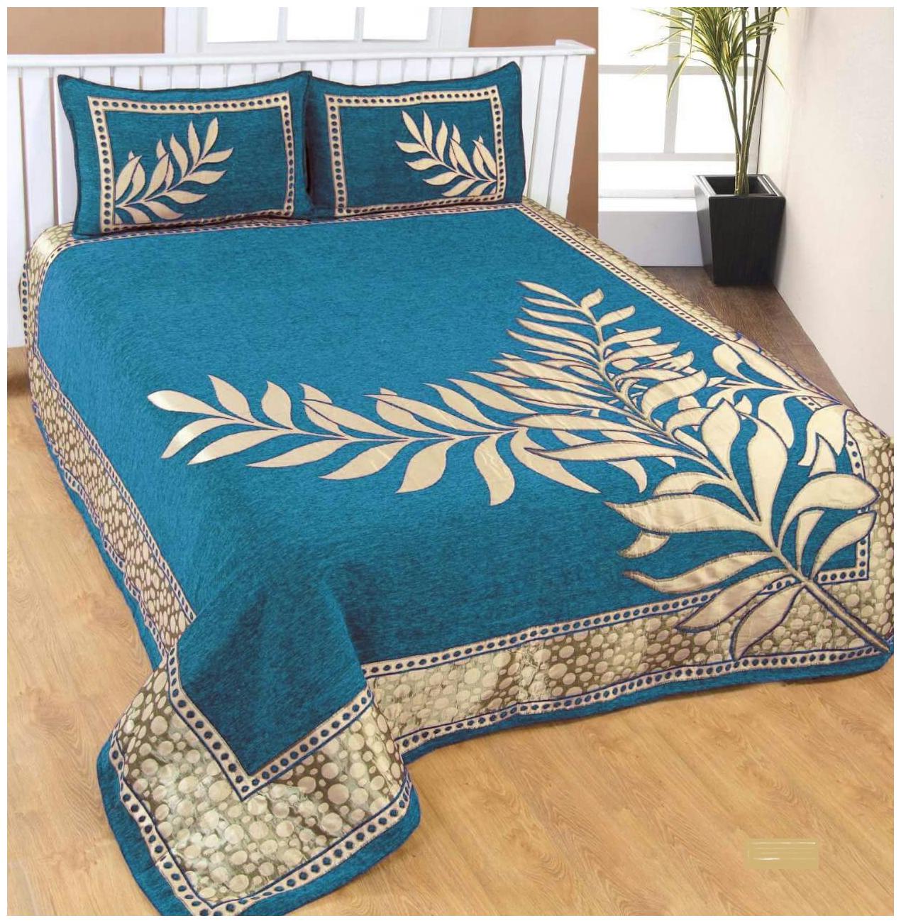 Byloom Chenille Abstract Double Size Bedsheet 220 TC ( 1 Bedsheet With 2 Pillow Covers Blue Beige )
Byloom Chenille Abstract Double Size Bedsheet 220 TC ( 1 Bedsheet With 2 Pillow Covers Blue Beige )