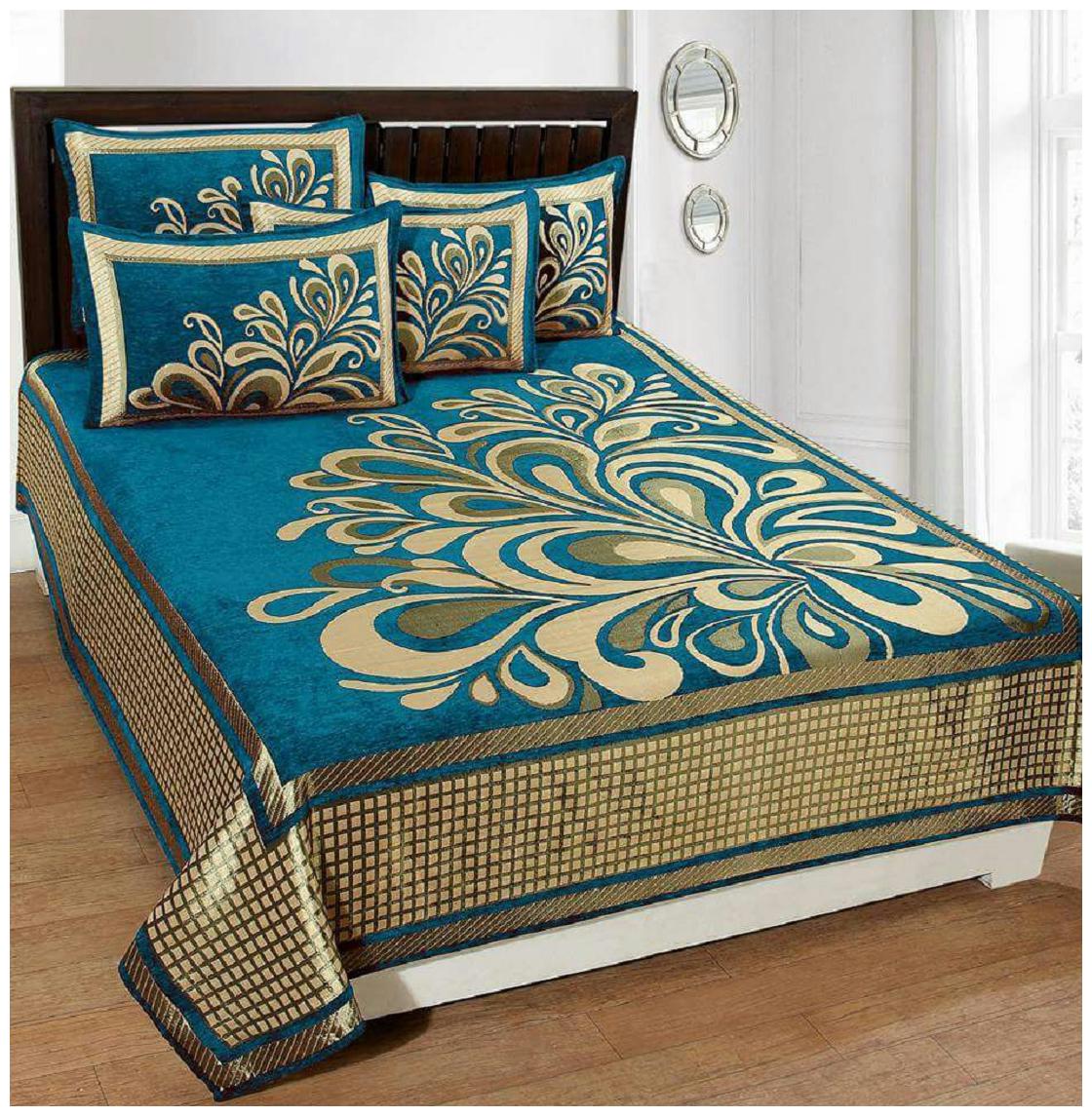 Byloom Chenille Abstract Double Size Bedsheet 220 TC ( 1 Bedsheet With 2 Pillow Covers Blue Beige )
Byloom Chenille Abstract Double Size Bedsheet 220 TC ( 1 Bedsheet With 2 Pillow Covers Blue Beige )