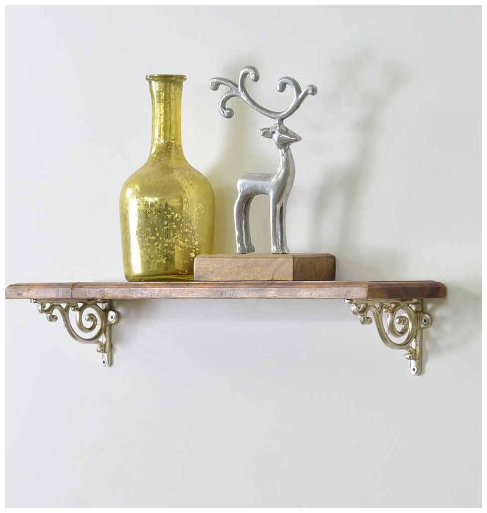 Casa Decor Mango Wood Wall Shelf with Silver Wall Bracket Ornate Pattern Cast Iron Brace
Casa Decor Mango Wood Wall Shelf with Silver Wall Bracket Ornate Pattern Cast Iron Brace