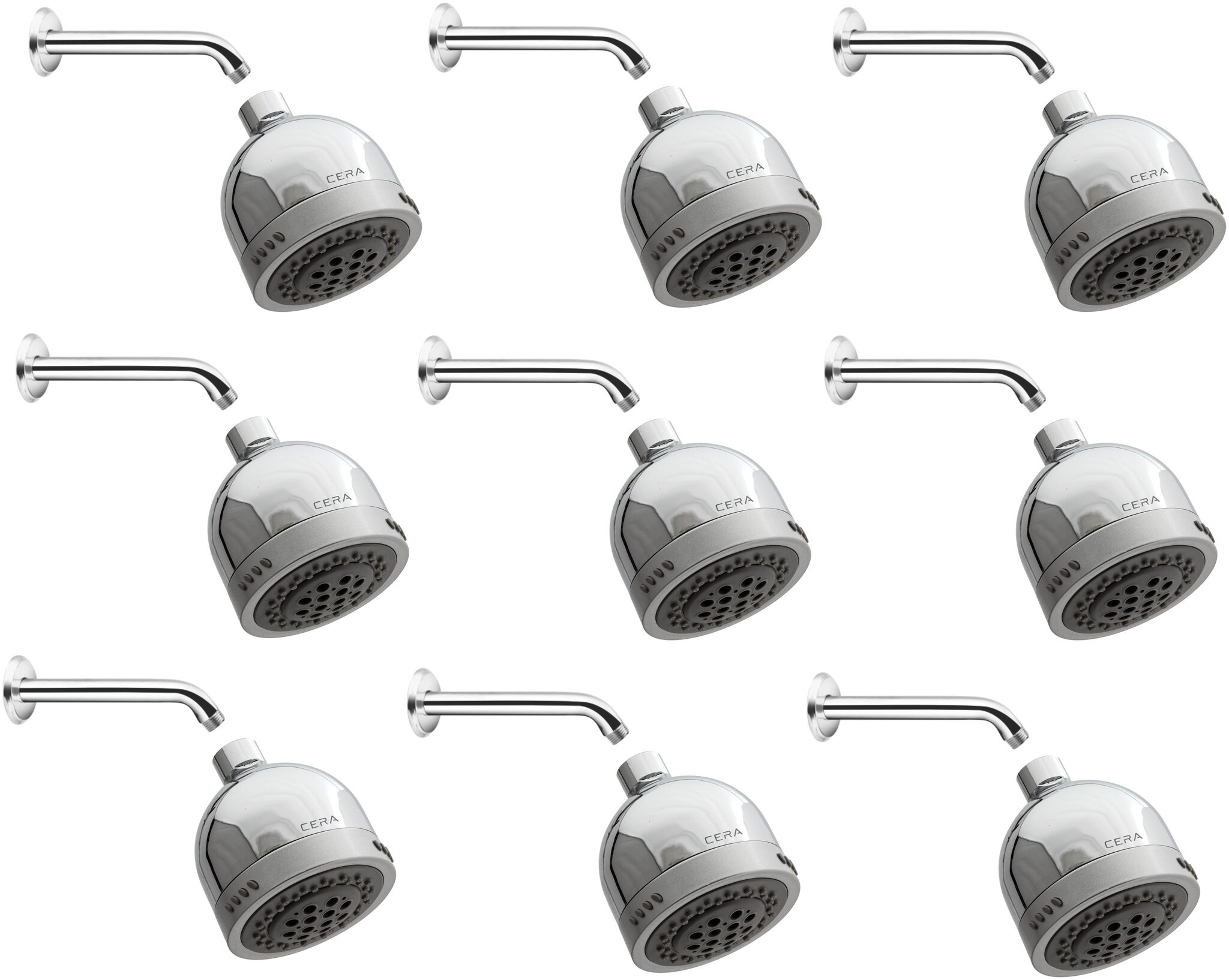 CERA - Overhead Shower 80 MM (3 Inches) with 3 Flow and Shower Arm 230 MM (9 Inches) with Wall Flange Set of 9 pcs
CERA - Overhead Shower 80 MM (3 Inches) with 3 Flow and Shower Arm 230 MM (9 Inches) with Wall Flange Set of 9 pcs
