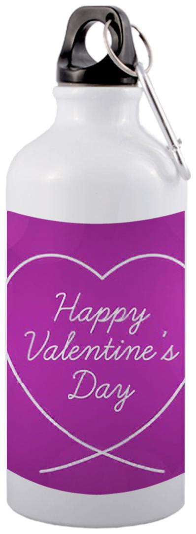 COLORYARD Aluminium White Purple Water Bottle ( 600 ml Set of 1 )
