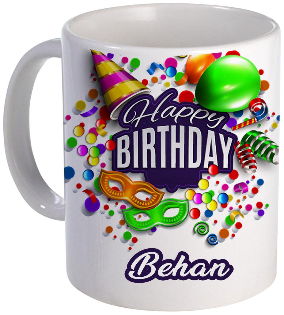 COLORYARD best happy birthday Behan with birthday gift design on white ceramic coffee mug
COLORYARD best happy birthday Behan with birthday gift design on white ceramic coffee mug
