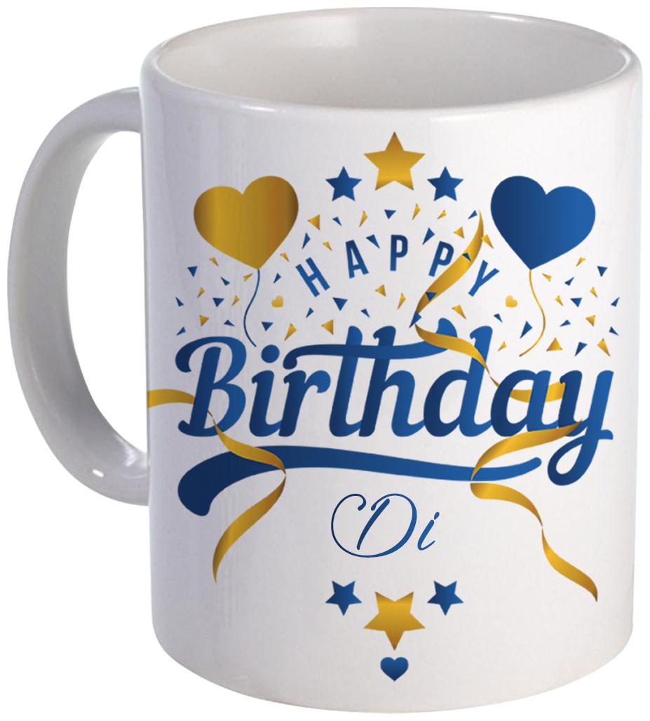COLORYARD best happy birthday Di with heart and star design on white ceramic coffee mug
COLORYARD best happy birthday Di with heart and star design on white ceramic coffee mug