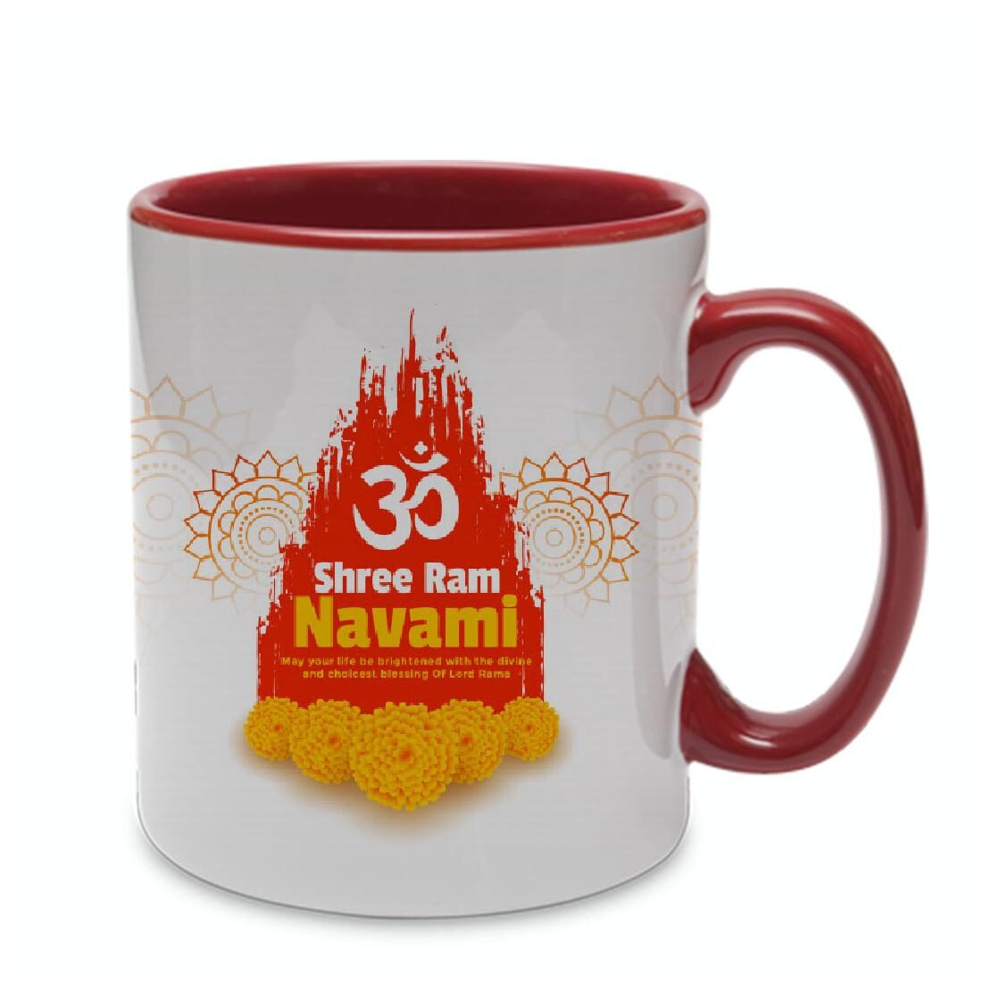 COLORYARD best shree ram navami design with quotes on red inner handle coffee mug gift
COLORYARD best shree ram navami design with quotes on red inner handle coffee mug gift