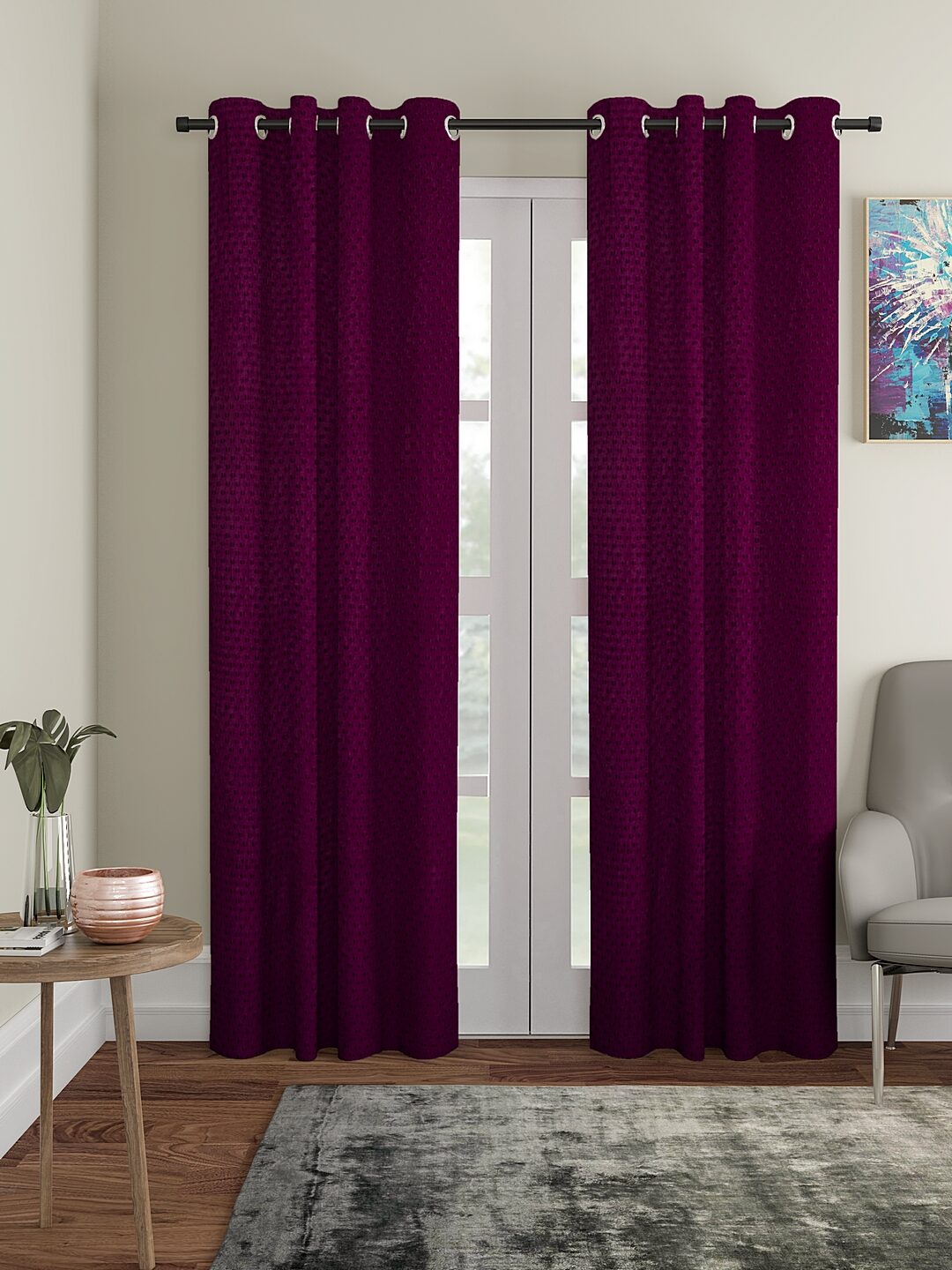 Cortina Polyester Long Door Blackout Purple Regular Curtain ( Eyelet Closure Polka Dot )
Cortina Polyester Long Door Blackout Purple Regular Curtain ( Eyelet Closure Polka Dot )