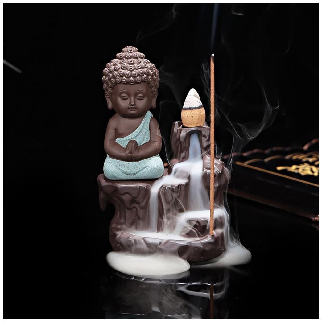 Craftam Decorative Useful Meditating Monk Buddha Smoke Backflow Cone Incense Holder Decorative Showpiece with 10 free Smoke Backflow Scented Cone Incenses Showpiece Gifts Set (Green)
Craftam Decorative Useful Meditating Monk Buddha Smoke Backflow Cone Incense Holder Decorative Showpiece with 10 free Smoke Backflow Scented Cone Incenses Showpiece Gifts Set (Green)