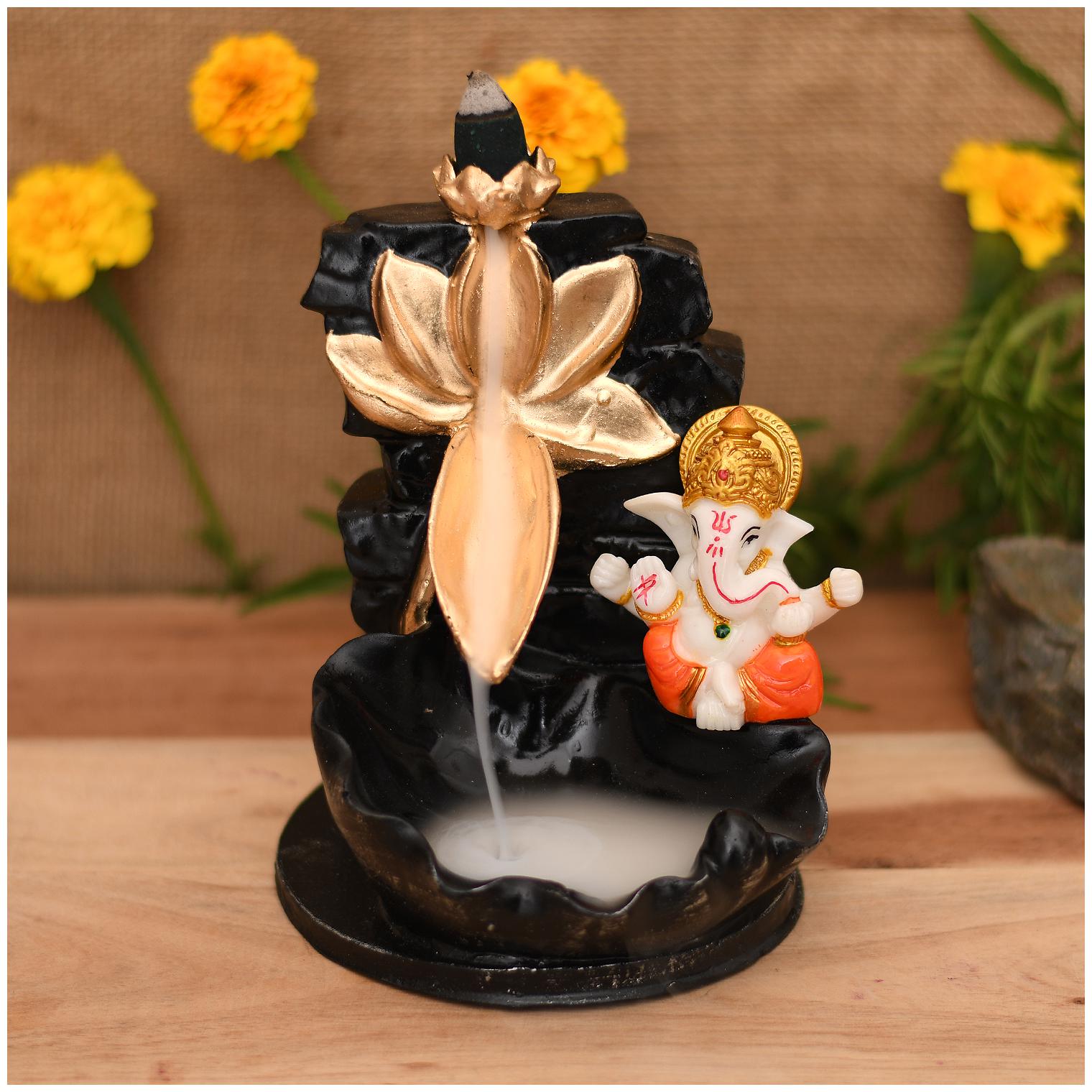 Craftam PolyResin Big Size Ganesha Smoke Backflow Cone Incense Holder Decorative Showpiece with 20 Free Smoke Backflow Scented Cone for Gifts Home De cor
Craftam PolyResin Big Size Ganesha Smoke Backflow Cone Incense Holder Decorative Showpiece with 20 Free Smoke Backflow Scented Cone for Gifts Home De cor