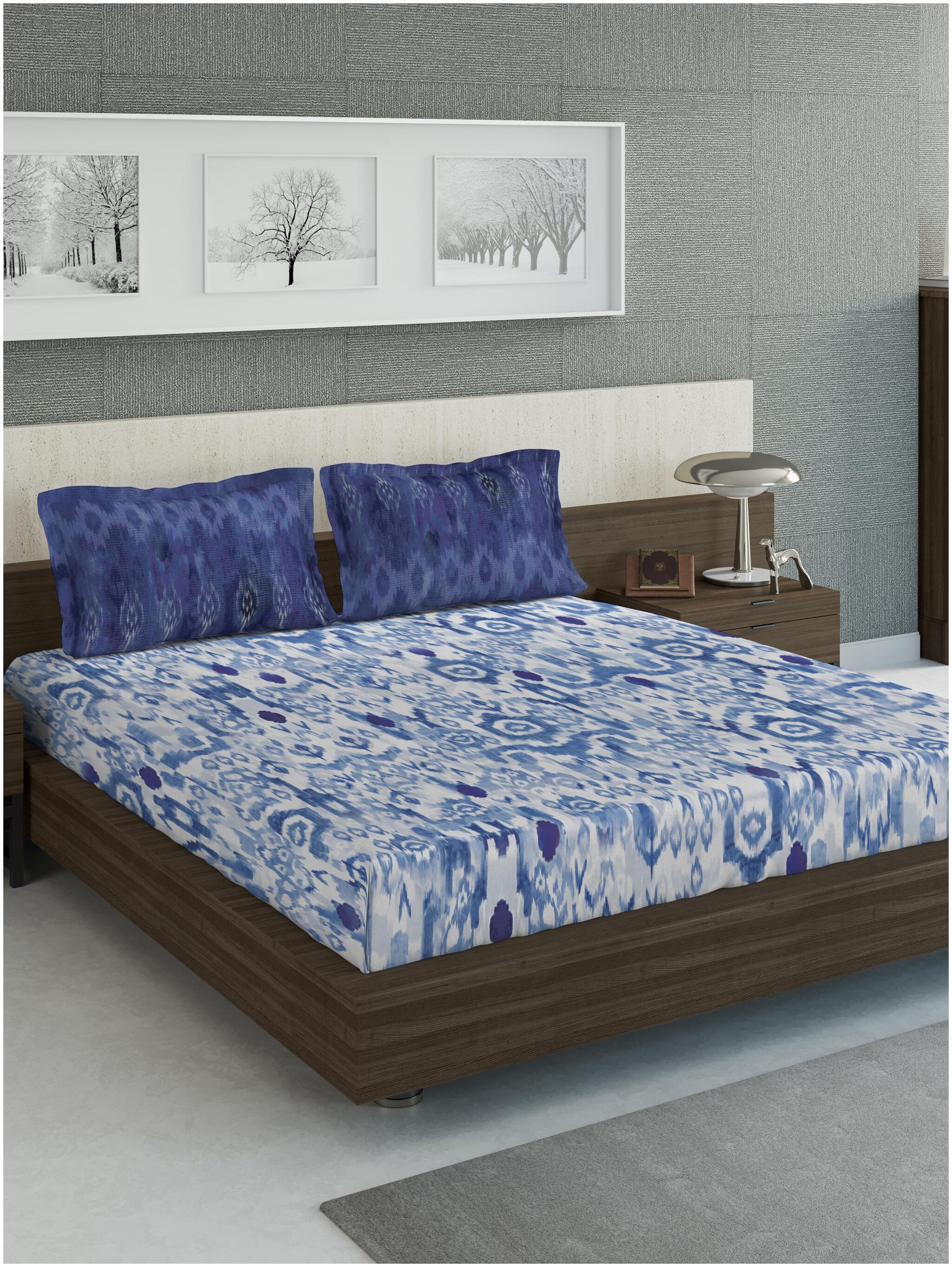 D Decor Live Beautiful Cotton Abstract Queen Size Bedsheet 136 TC ( 1 Bedsheet With 2 Pillow Covers Blue )
D Decor Live Beautiful Cotton Abstract Queen Size Bedsheet 136 TC ( 1 Bedsheet With 2 Pillow Covers Blue )