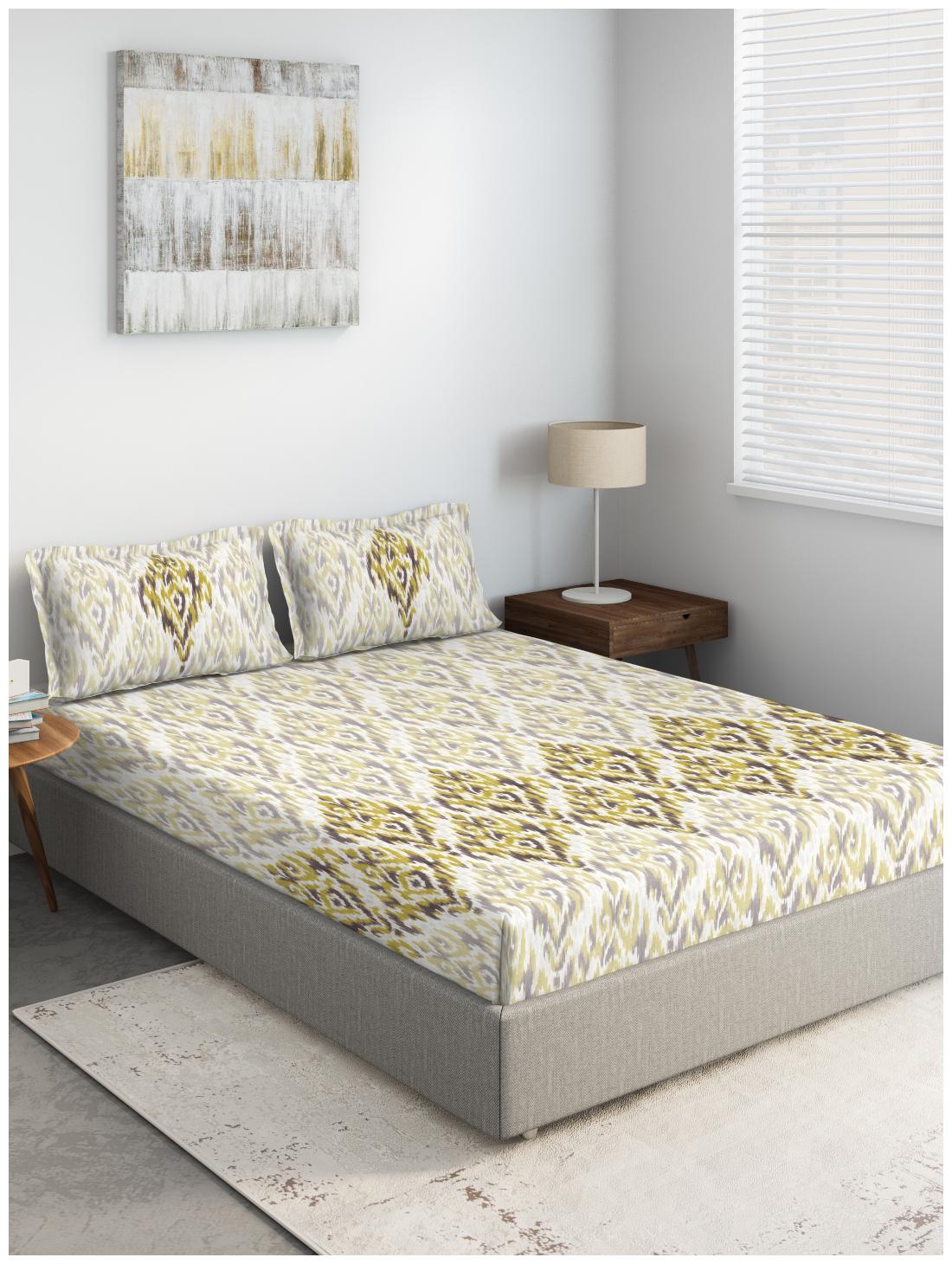 D Decor Live Beautiful Cotton Geometric Double Size Bedsheet 136 TC ( 1 Bedsheet With 2 Pillow Covers Yellow )
D Decor Live Beautiful Cotton Geometric Double Size Bedsheet 136 TC ( 1 Bedsheet With 2 Pillow Covers Yellow )
