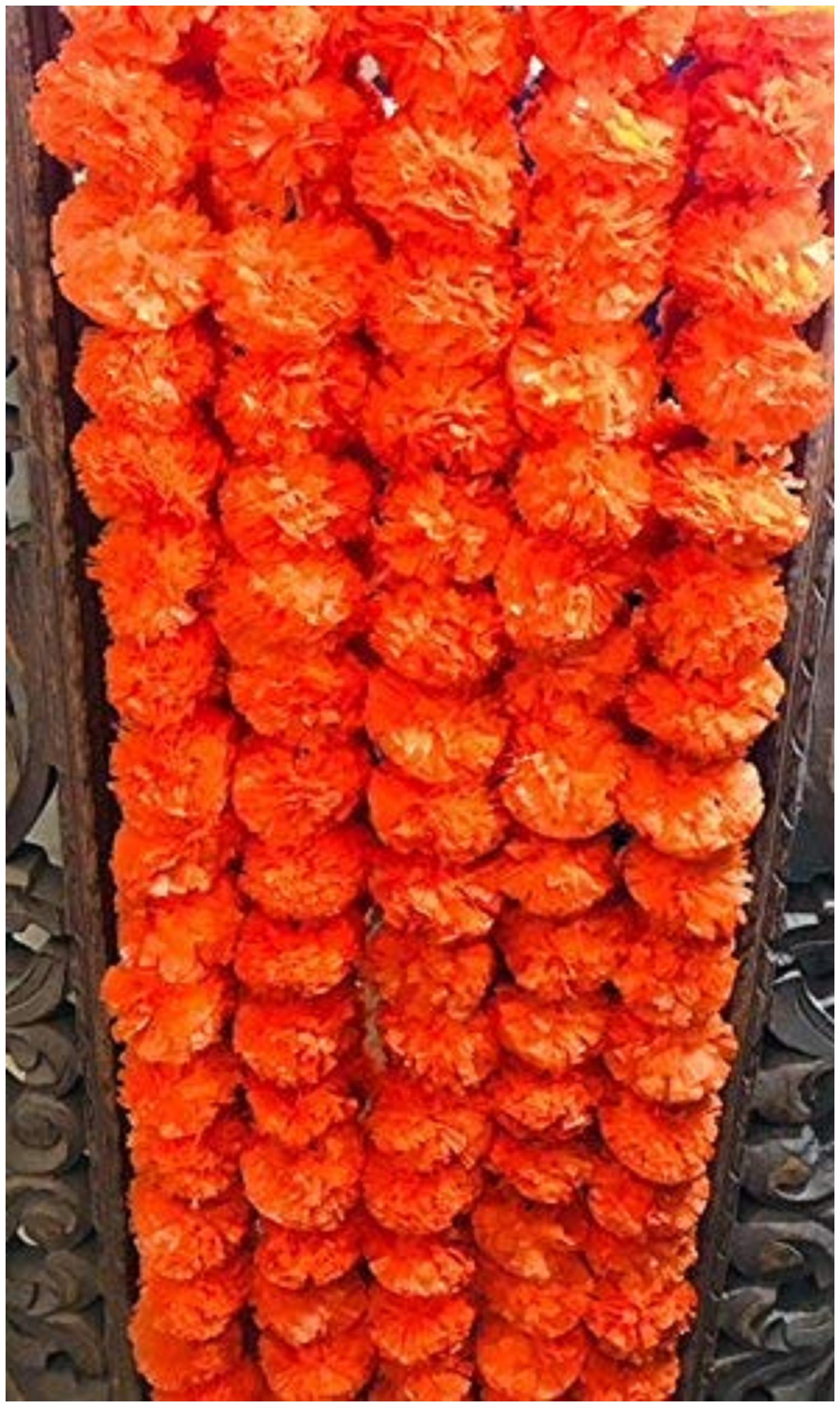 Dannyboyzs Pack of 5 Artificial Dark Orange Marigold Flower Garlands 5 ft Long- for use in Parties Celebrations
Dannyboyzs Pack of 5 Artificial Dark Orange Marigold Flower Garlands 5 ft Long- for use in Parties Celebrations