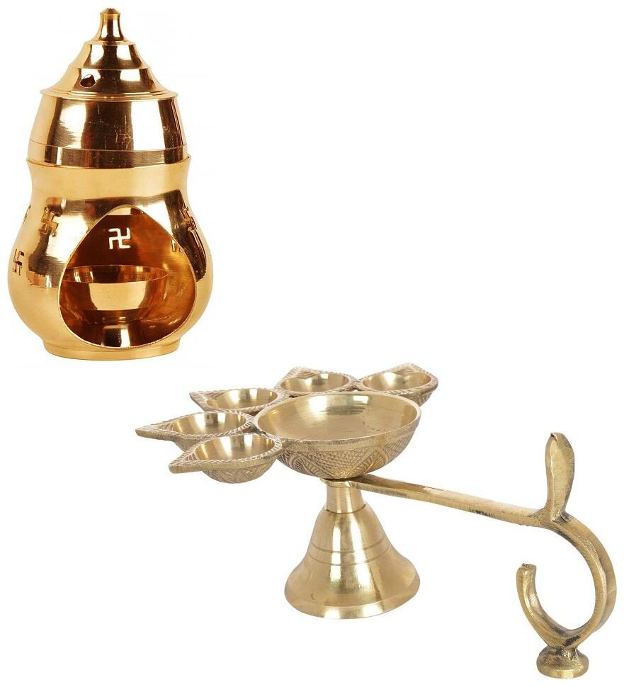 De-Ultimate Combo Of 5 Face Puja Camphor Burner Lamp Panch Aarti Jyoti With Kapoor camphor Diffuser Diya lamp
De-Ultimate Combo Of 5 Face Puja Camphor Burner Lamp Panch Aarti Jyoti With Kapoor camphor Diffuser Diya lamp