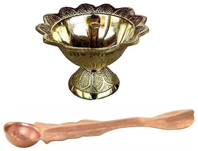 De-Ultimate Combo Of Copper Panch Patra Spoon for Poojan Purpose at Home WithBrass Diwali Devdas (No 1 ) Diya Oil Ghee Lamp
De-Ultimate Combo Of Copper Panch Patra Spoon for Poojan Purpose at Home WithBrass Diwali Devdas (No 1 ) Diya Oil Ghee Lamp