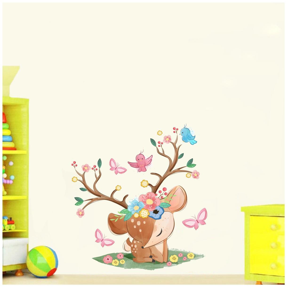 Decal O Decal Cute Baby Deer with Birds for Nursery Kids Wall Stickers(Vinyl Multicolour)
Decal O Decal Cute Baby Deer with Birds for Nursery Kids Wall Stickers(Vinyl Multicolour)