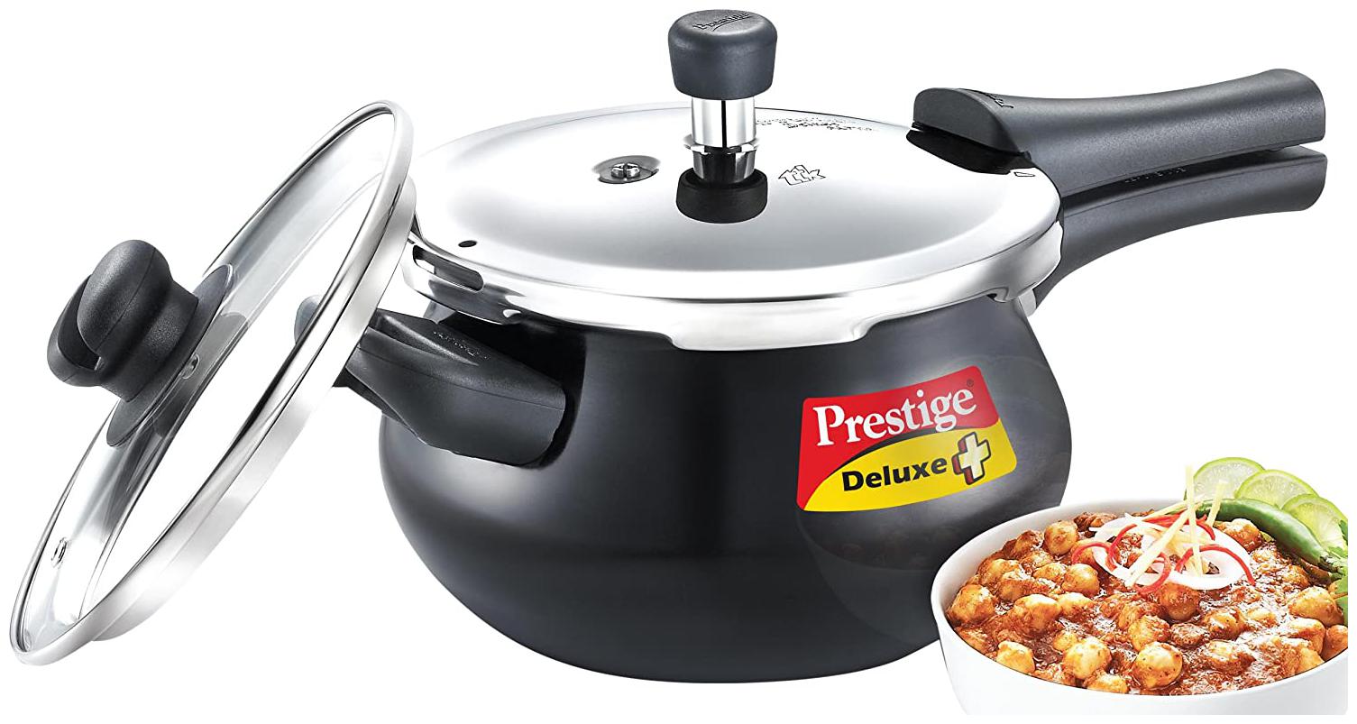 Prestige Deluxe Duo Plus Induction Base Aluminium Pressure Cooker 3 3 Litres Black
Prestige Deluxe Duo Plus Induction Base Aluminium Pressure Cooker 3 3 Litres Black