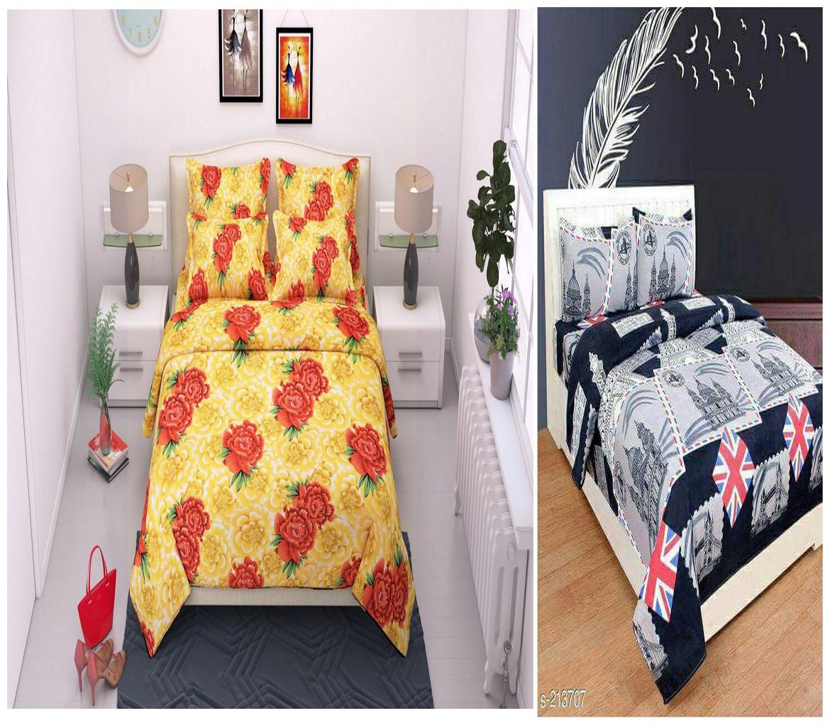 DINGGA DECOR Cotton Printed Double Size Bedsheet 180 TC ( 2 Bedsheet With 4 Pillow Covers Multi )
DINGGA DECOR Cotton Printed Double Size Bedsheet 180 TC ( 2 Bedsheet With 4 Pillow Covers Multi )