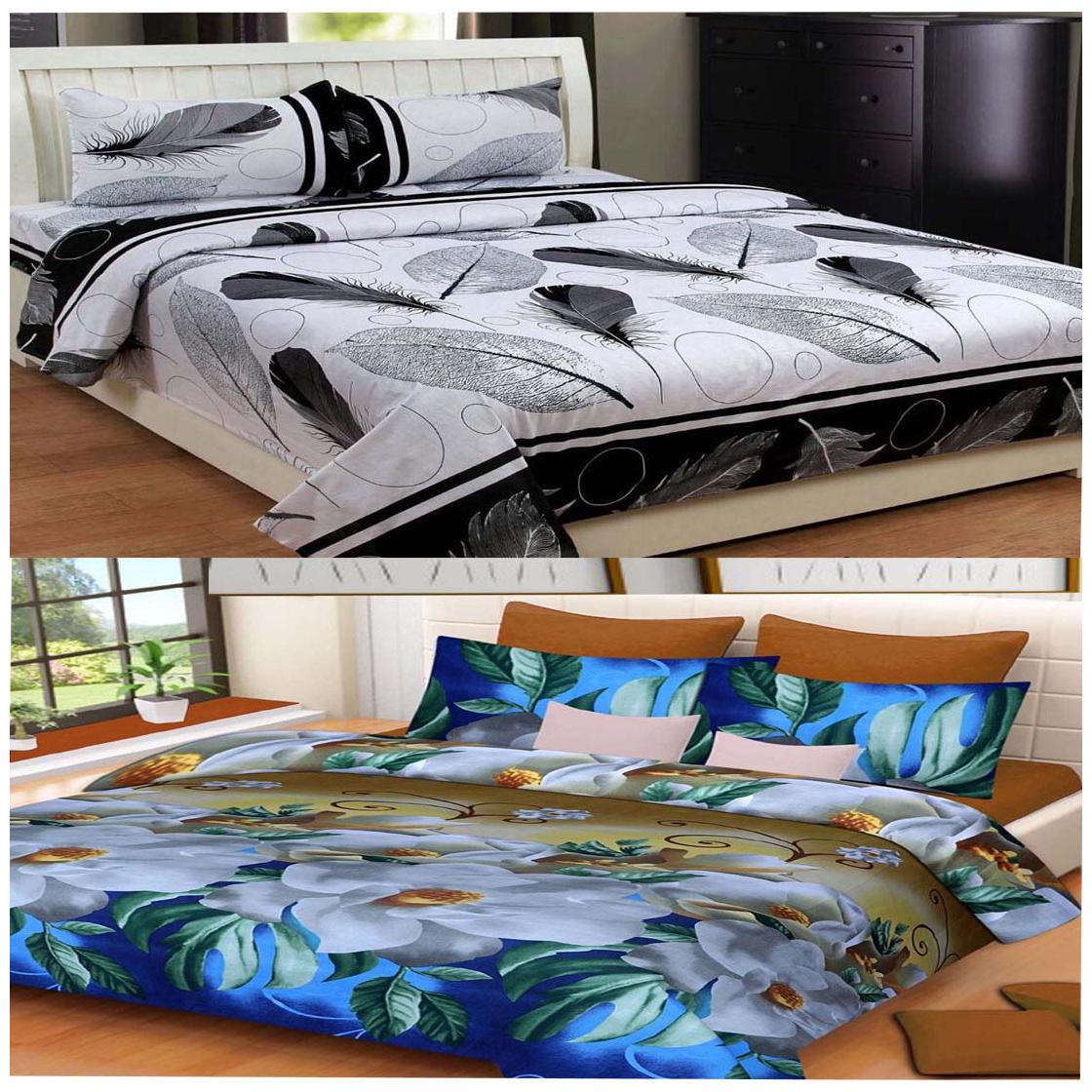 DINGGA DECOR Cotton Printed Double Size Bedsheet 180 TC ( 2 Bedsheet With 4 Pillow Covers Multi )
DINGGA DECOR Cotton Printed Double Size Bedsheet 180 TC ( 2 Bedsheet With 4 Pillow Covers Multi )