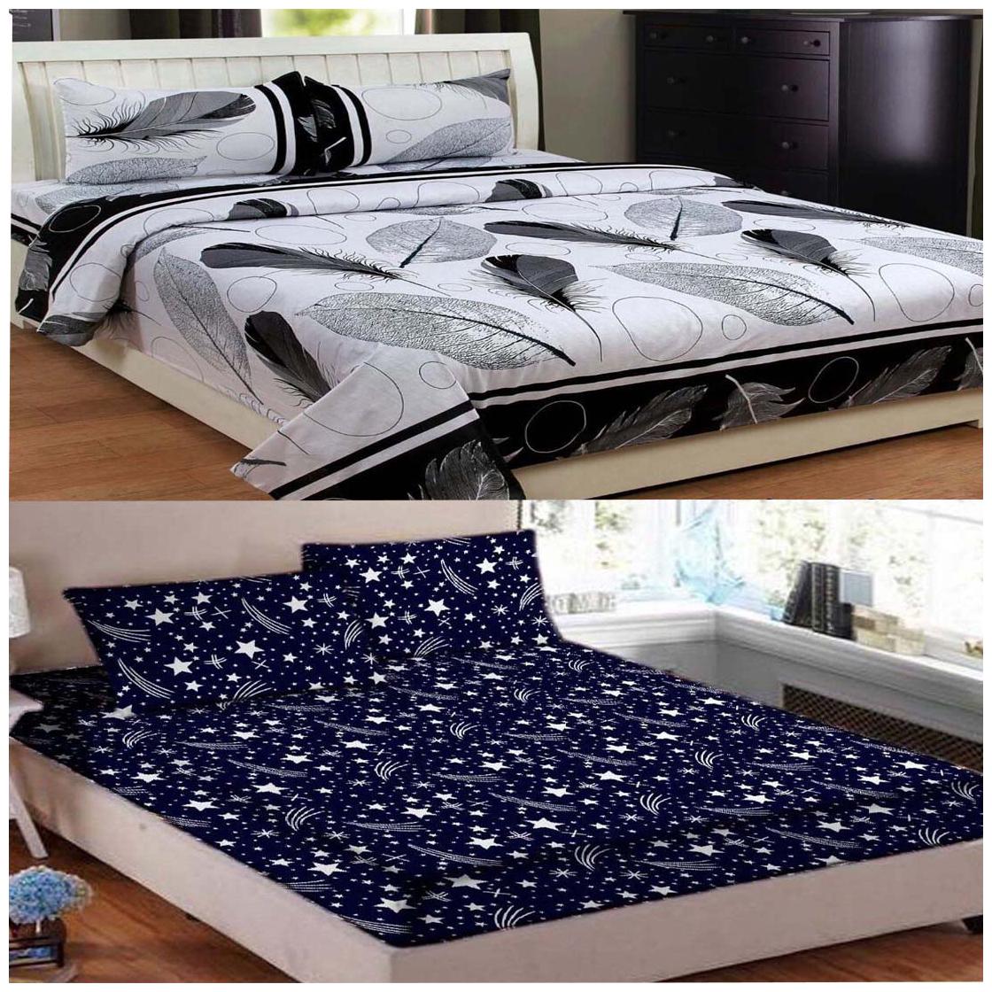 DINGGA DECOR Cotton Abstract Double Size Bedsheet 150 TC ( 2 Bedsheet With 4 Pillow Covers White Blue )
DINGGA DECOR Cotton Abstract Double Size Bedsheet 150 TC ( 2 Bedsheet With 4 Pillow Covers White Blue )