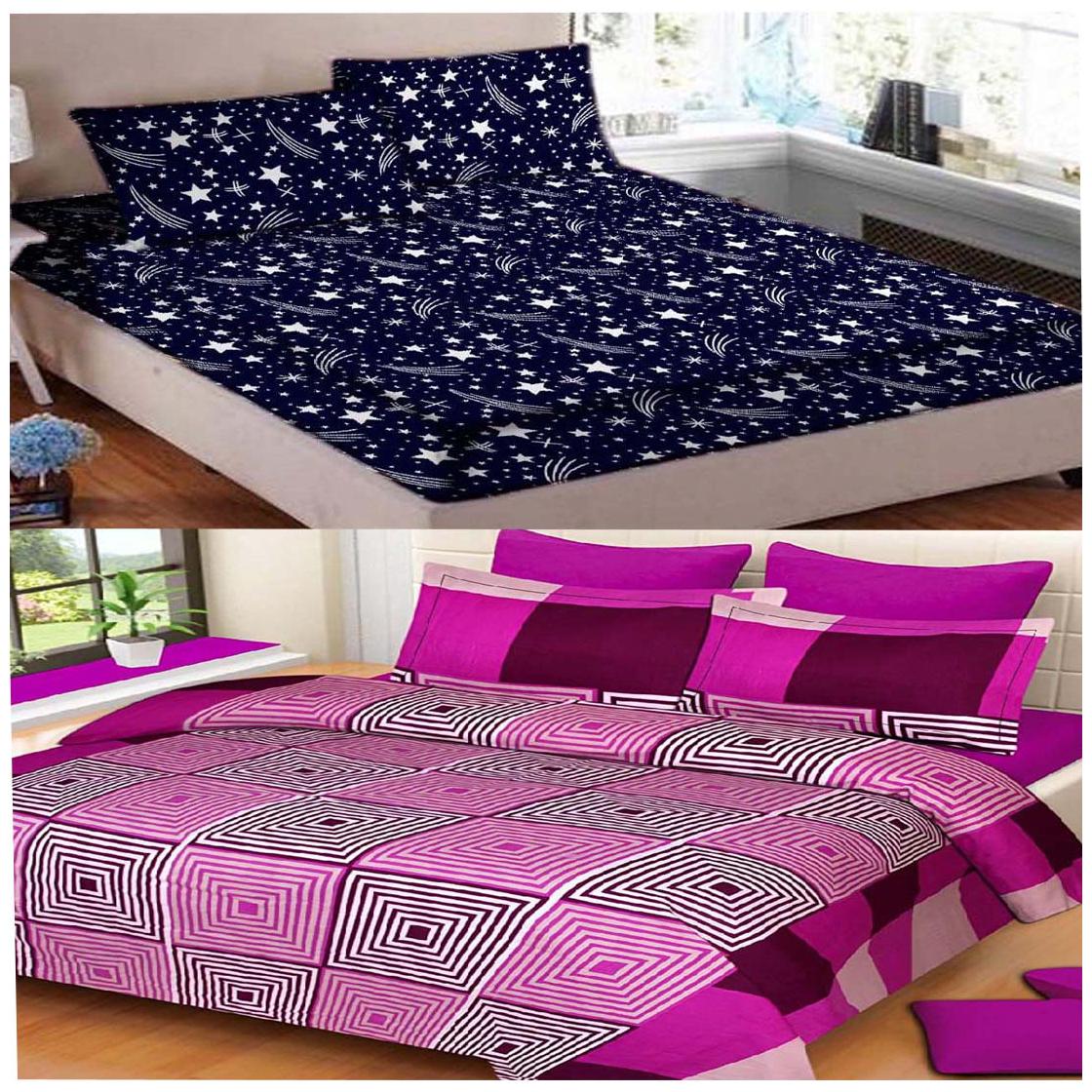 DINGGA DECOR Cotton Printed Double Size Bedsheet 180 TC ( 2 Bedsheet With 4 Pillow Covers Multi )
DINGGA DECOR Cotton Printed Double Size Bedsheet 180 TC ( 2 Bedsheet With 4 Pillow Covers Multi )