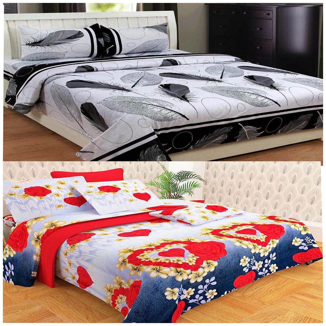 DINGGA DECOR Cotton Printed Double Size Bedsheet 180 TC ( 2 Bedsheet With 4 Pillow Covers Multi )
DINGGA DECOR Cotton Printed Double Size Bedsheet 180 TC ( 2 Bedsheet With 4 Pillow Covers Multi )