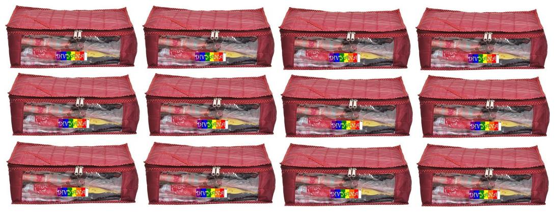 DIVYANA Combo Set of 12 pcs Saree cover Salwar Suit Cover Kurti Cover Multipurpose Cloth Cover Organiser (Large) - Maroon
DIVYANA Combo Set of 12 pcs Saree cover Salwar Suit Cover Kurti Cover Multipurpose Cloth Cover Organiser (Large) - Maroon