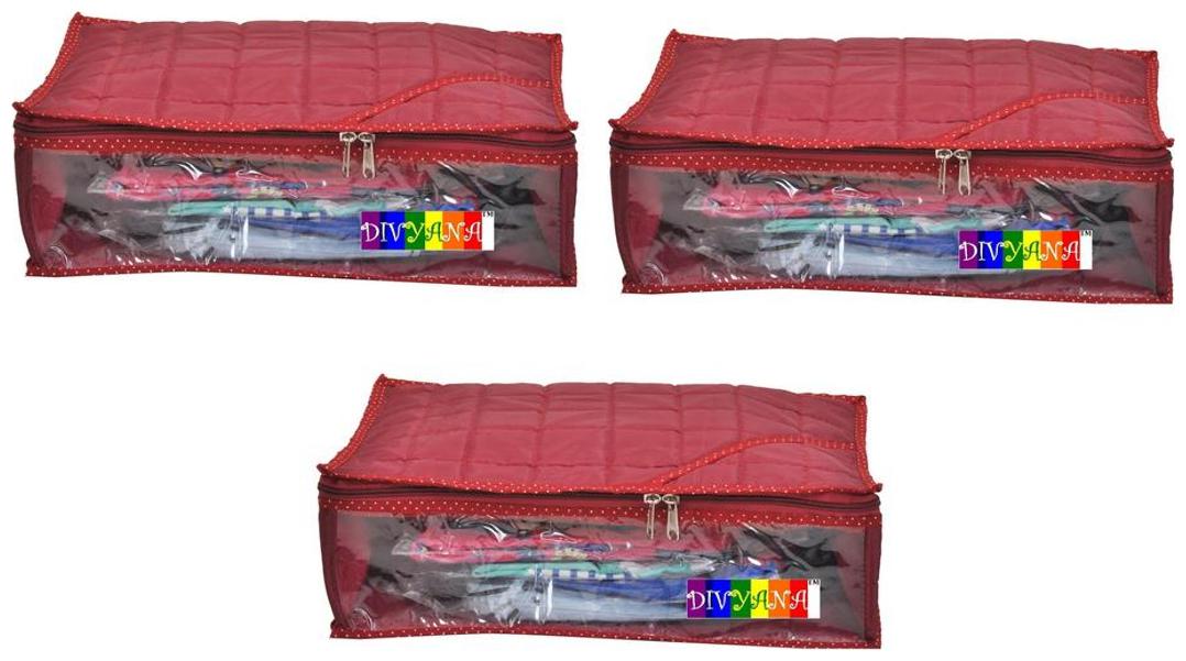 DIVYANA Set of 3 pcs Kurti Cover Peticoat Cover Clothes Cover Wardrobe Organiser Multi purpose cover Gift cover (Maroon Large)
DIVYANA Set of 3 pcs Kurti Cover Peticoat Cover Clothes Cover Wardrobe Organiser Multi purpose cover Gift cover (Maroon Large)
